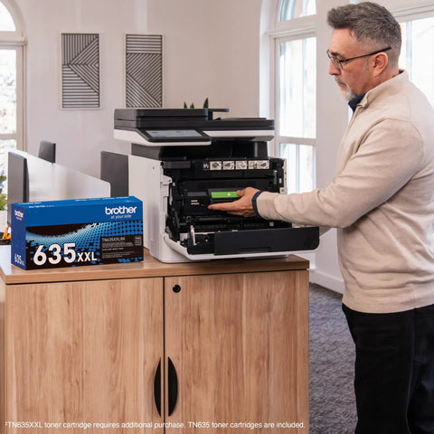 Color Laser All In One Printer With Duplex Printing, Scan And Copy, Fast 33 Pages Per Minute, in office, toner replacement