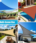 Rust Red Triangle Shade Sail 10x10x10 Outdoor Canopy For Patio Garden Backyard UV Block Fade Resistant Breathable Mesh for Pool