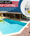 Grippy Anti Slip Floor Treatment for tiles and concrete by poolside, long lasting non slip solution, clear, safe for indoor and outdoor use