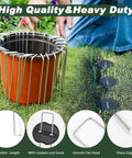 Heavy Duty 6 Inch Galvanized Landscape Staples 50 Pack, 11 Gauge Anti Rust Garden Stakes For Weed Barrier Fabric, Turf And Sod, U Shaped Yard Pins, Includes Gaskets And Pick Hook Support