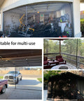 Garage Door Screen For 2 Car Garage With Magnetic Closure And Heavy Duty Weighted Bottom Self Sealing Fiberglass Mesh Retractable Net