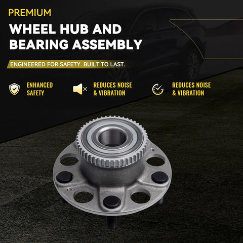 Ride Tighter Rear Wheel Bearing And Hub Assembly X2 Pair with five lug studs, engineered for Honda Accord and Acura TL 2003-2007.