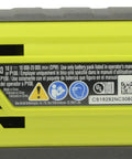 Label on the 18V One Plus Cordless Oscillating Multi Tool showing voltage and operational cautions.