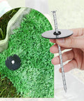 Pro Grade 50 Pack Landscape Fabric Stakes With Gaskets, 8 Inch Galvanized Spiral Turf Nails for artificial grass installation
