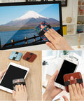 4 Pack Screen Cleaning Pad With Elastic Strap Soft Microfiber Wipes cleaning iPad iPhone MacBook, includes vegan leather back