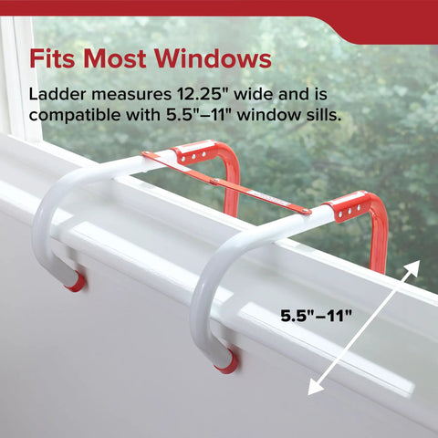 Emergency Home Fire Escape Ladder Rope 3 Story Extendable To 25 Feet Must Have No Fuss Window Mount in window sill