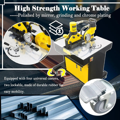 3 In 1 Hydraulic Busbar Machine Pro Grade Heavy Duty Cutter Bender Punch Tool high strength working table