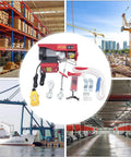 Pro Electric Overhead Lifting Hoist With Wireless Remote Solid 200Kg Garage Ceiling Crane Winch in a warehouse setting.
