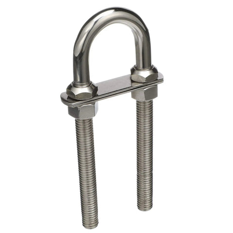Stainless Steel Bow Eye With 1/2 Inch Thread, 4.75 Inch Overall Length, dual threaded ends, marine grade boat hardware