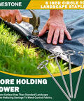 Set Of 150 Heavy Duty Circle Top Landscape Fabric Stakes And Pins 6 Inch Galvanized Weed Barrier Stakes With Removal Tool