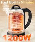 2.5L Large Electric Kettle With Stainless Steel Construction BPA Free Fast Boil Auto Shut Off Boil Dry Protection