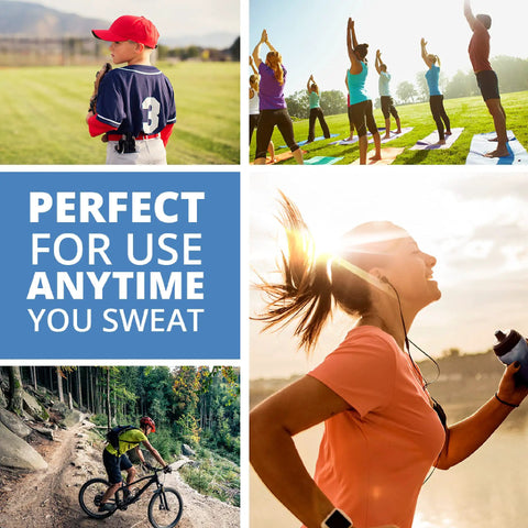 Chilly Mini Cooling Neck Towel Pack Of 6 Blue 29x3 Inches for sports and outdoor activities like hiking, yoga, and running.