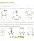 Installation instructions for 12 Pack 4 Inch LED Disk Lights Dimmable Flush Mount And Surface Mount Ceiling Fixtures 2700K To 5000K 5CCT 685 Lumens Low Profile Recessed Can Or Junction Box Install UL Energy Star