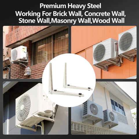 Beefy Outdoor Split Air Conditioner Mount Bracket Heavy Duty Foldable Wall Mount for Universal Ductless Mini Split Condensers