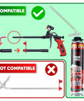 Compatible trigger spray tool with Mega Size Supercharged Expanding Foam Insulation And Premium Gap Sealant Spray 30 Oz Cans.