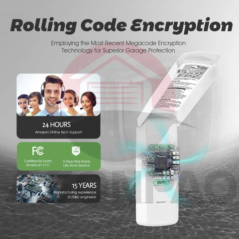 Replacement Keypad For MegaCode Linear Garage Door Opener That Is Ready To Roll with encryption technology display