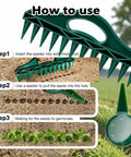 Instruction steps for using Seed Planter Tool Set with Seed Spreader and Mini Planter for efficient seed dispensing in gardens.