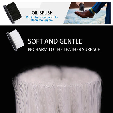 Portable Electric Shoe Cleaner And Polisher Brush Kit For Sneaker Upkeep With Dual Brush Heads showcasing soft bristle brush for leather care.