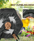 Dual Chamber Compost Tumbler Bin With Rotating Design For Faster All Year Round Composting, 24 Ventilation Openings And Sturdy Steel Legs.
