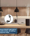 3 Outlet Light Socket Adapter For E26 E27 Bulbs To Extend Power Outdoors, Turns One Light Socket Into A 3 Prong Outlet, Weatherproof