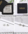 Drop Dead Stunning Opal Studs Flat Back Titanium Earrings For Women Hypoallergenic Screw Back Jewelry displayed in elegant packaging.