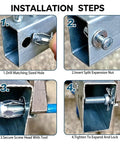Installation steps for Complete Button Rivet Locking Nuts Assortment Kit Featuring M4 M5 M6 M8 Sizes on metal frame.