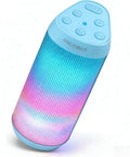 Powerful Portable Wireless Bluetooth Speaker With Stereo Sound LED Lights And Long 36 Hour Battery Life IPX4 Waterproof BT53 TWS Pairing Built In Mic Ideal For Outdoors Home Parties And Travel Powder Blue Gift