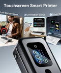 Upgraded Portable Wireless Printer With Touchscreen, Bluetooth Thermal Inkless M832D printing on A4 paper
