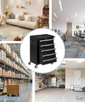 Tough As Nails Rolling Tool Chest Cart Featuring Five Roomy Drawers With Smooth Ball Bearing Slides Crafted From Heavy Duty Cold Rolled Steel With Rust Resistant Powder Coat For Garage Shop Storage in home, office, warehouse, and garage settings.