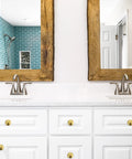 Premium Zinc Cabinet Knobs Featuring A Killer Gold Finish And Fresh Euro Style Vibe Built Different For Long Lasting Performance A Straight Up Quality 30 Pack Furniture Hardware Refresh on white bathroom vanity.