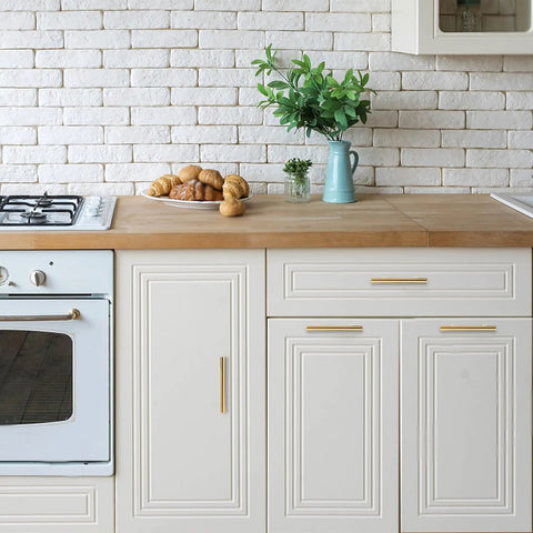 Heavy Duty Cabinet Handles With Killer Brushed Brass Finish Built Solid Stainless Steel Drawer Pulls For Kitchen Cabinets 10 Pack on cream kitchen drawers.