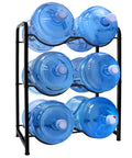 5 Gallon Water Jug Rack With 3 Tiers Heavy Duty Water Bottle Holder Storage Rack For 6 Bottles Durable Carbon Steel Organizer
