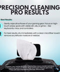 Gaming Peripheral Wipes And Cleaner For Keyboards Mice Controllers Laptops PCs And Desks Alcohol Free Unscented Paraben Free 50 Pack with open wipe packet