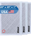 20x25 Replacement Filter Pads For Dynamic Air Cleaner 3 Pack Fiberglass Media With Activated Carbon Center White Made In USA