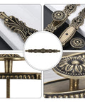 Vintage Antique Bronze Cabinet Pulls 10.2 Inch 5 Piece Set Sweet Hardware detailed view showing floral designs and mounting hardware.