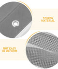 Close-up of sturdy gray mesh material for Compact Mesh Shoe Storage Hangs Beside Bed With 4 Hooks For RV Camper And Home.