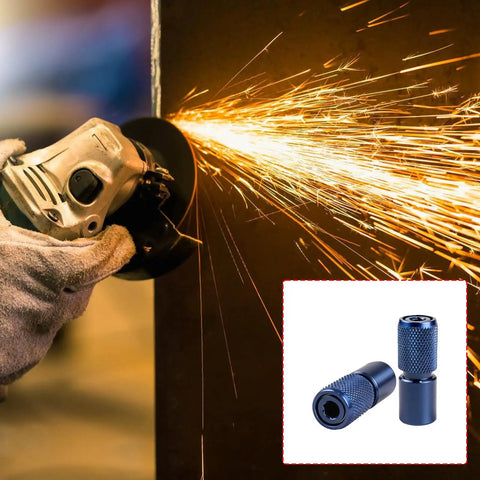 Premium Heavy Duty 10mm Thread Structure Locking Adapter For Power Drills Zero Hassle Chuck Converter in use with welding sparks.