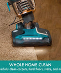 Intuition Lift Up Bagged Upright Vacuum cleaning carpet and hard floor, green, lightweight, with two motor power suction and HEPA filter