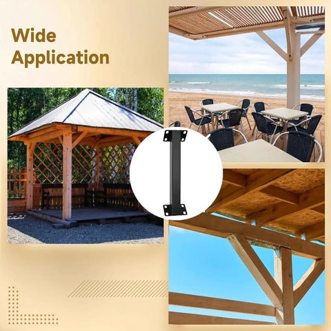 Beefy Heavy Duty 45 Degree Angle Bracket Kit For Wooden Structures Support 6 Pack Riser Brackets For Gazebos Tree Houses Cabins And Patios Easy Install With Predrilled Mounting Holes