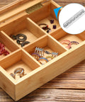Smooth Like Butter Small Piano Hinge Kit For Jewelry Boxes shown in a wooden ring storage box with silver hinges.