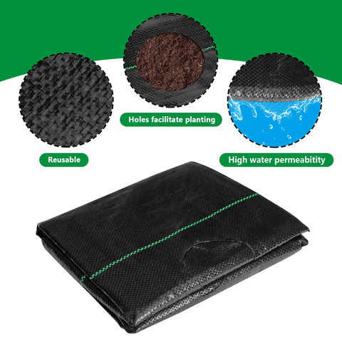 Tough As Nails Heavy Duty Garden Weed Barrier Fabric With Planting Holes 26 By 6.5 Feet Weed Blocking Landscape Cloth
