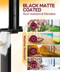 Black matte coated heavy duty fence post repair kit showing rust-resistant features and weather resistance for long-lasting use.