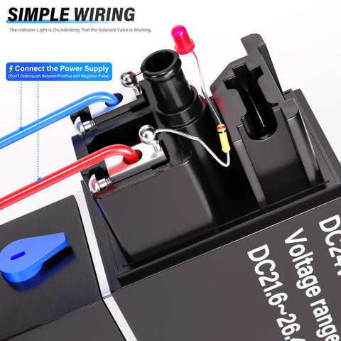 Close-up of wiring details on Two Position Five Way Solenoid Valve Junction Box Pilot Operated Pneumatic Electric Control With AC 110V.