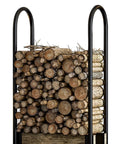Heavy Duty Firewood Log Rack Kit With Adjustable Bracket for Indoor or Outdoor Use, 42 Inch Tall, Steel Holder with Firewood