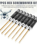 Heavy Duty Pro Grade Titanium Coated Hex Screwdriver Kit With Seven Precision Steel Bits For Fpv Racing Drones Rc Helicopters And Watercraft Hassle Free Tuning Gear with hex sizes 0.9-3.0mm.
