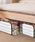 No Sweat Heavy Duty Foldable Storage Bin With Clear Front Window And Dual Zipper Openings For Effortless Seasonal Item Organization Featuring Cheerful Holiday Stripes under bed organizing holiday gear.