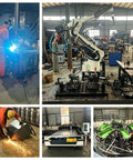 Top-Tier Professional Warehouse Sweeper Machine For Industrial Floor Cleaning, featured in a factory with robotic arms and welding.