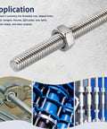 HiPicco 1/4-20 stainless steel fully threaded rod, 16 in, with nut, right-hand thread, 6-pack