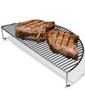 Elevated Cooking Grate That Frees Up Grill Space For Tailgating And Backyard BBQs Heavy Duty Stainless Steel Fits Weber And Other Grills Adds 180 Extra Square Inches For Ribs Veggies And Big Feasts with steaks on top