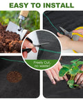 Heavy Duty Weed Barrier Fabric 3.2oz Polypropylene For Garden Beds And Landscape installation process and usage examples